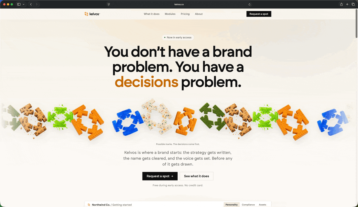 The Kelvos web app in motion