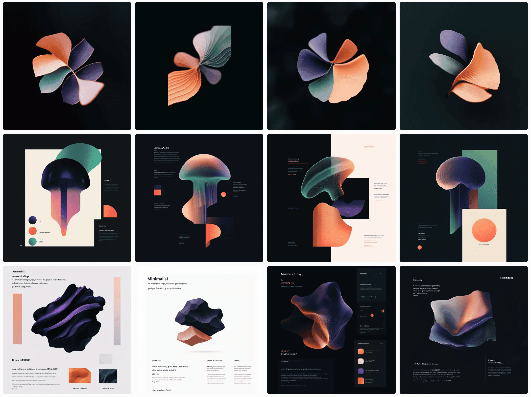 Midjourney iteration grid showing visual exploration